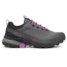Gray and purple hiking shoe with 'Scarpa' branding on a white background
